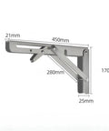 Stainless Steel Folding Shelf Brackets Set Of Four Wall Mounted Heavy Duty Collapsible Table Hinges 18 Inches showing dimensions