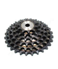 Heavy Duty Roller Chain Sprocket Wheel Crafted From Rock Solid A3 Steel With 33 Teeth, showing gear profile for industrial use.