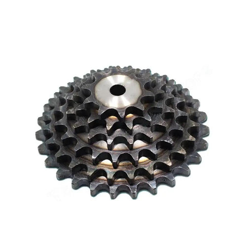 Heavy Duty Roller Chain Sprocket Wheel Crafted From Rock Solid A3 Steel With 33 Teeth, showing gear profile for industrial use.