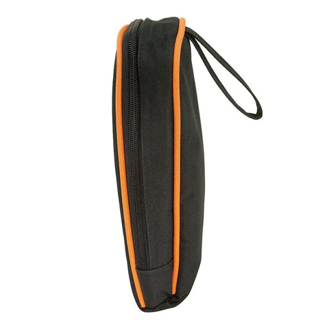 Side view of Heavy Duty Multimeter Carrying Case With Rugged 600D Nylon Material And Secure PVC Zipper Built For Durable Meter And Tool Storage
