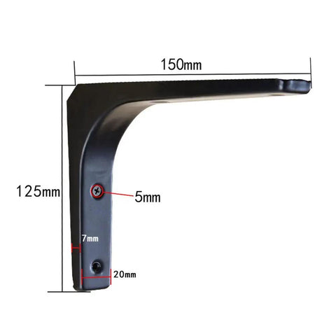 Rock Solid Triangle Steel Shelf Brackets Heavy Duty Wall Mounted Floating Hardware Rust Resistant Cold Rolled Metal dimensions 150mm x 125mm