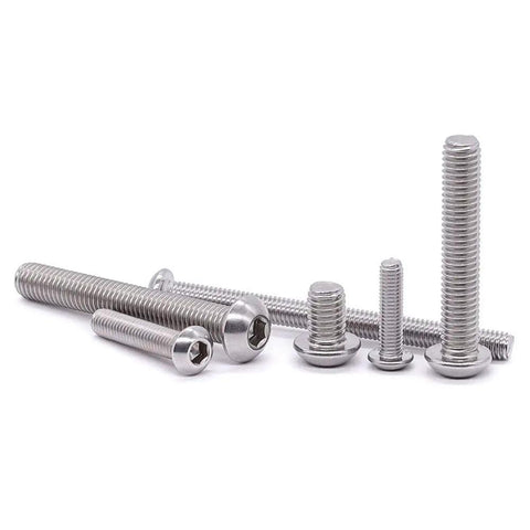Hella Smooth M6 Button Head Socket Cap Screws 304 Stainless Steel 18 8 Allen Hex Drive Full Thread 10mm Length different sizes in a pack.