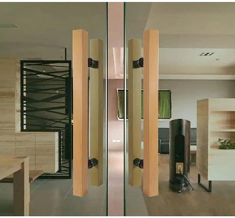 Heavy Duty Sliding Barn Door Handle Wooden Push Pull Bar For Wood Doors Durable Long Lasting 39.4 Inch Length Multifunctional Door Pull