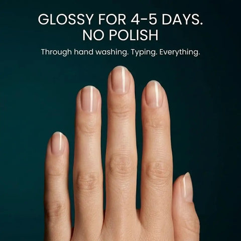 Glossy and polished nails achieved with Three Step Nail Buffer Block For Natural Nails With Polish Free Shine That Buffs Ridged Surfaces