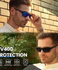 Wrap Around Bifocal Sunglasses With Built In Readers 1.25 For Driving And Sports Use With Blue Or Black Frames UV400 protection