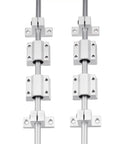 Sixteen Piece 500mm T8 Lead Screw Kit With Two 500mm Linear Motion Rods Four Slide Blocks And Four SK8 Shaft Supports For 3D Printers And DIY CNC Machines - front view showing linear rods and slide blocks.