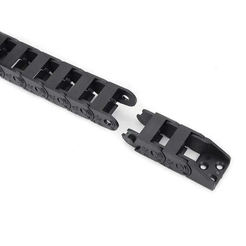 Drag Chain Cable Carrier 10x15mm Open Type For 3D Printer And CNC Router, black plastic flat chain with extra end connectors