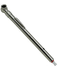 Side view of Milton S-928 pencil tire pressure gauge with built-in deflator valve, chrome finish