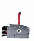 Outboard Remote Control Box, 10-Pin Pull To Open, 16.5 Ft Harness, OEM 703-48272-12, Gray - Side view showing lever detail