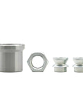One Piece Heavy Duty Heim Joint Kit Featuring Wicked Tough Rod End Bearing With Self Aligning Spherical Ball Socket, silver metal components