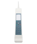Hella Nostalgic White Retro Brick Cell Phone Model Ornament For Office Desk Decor Vintage 80S 90S Throwback Piece with buttons and screen.