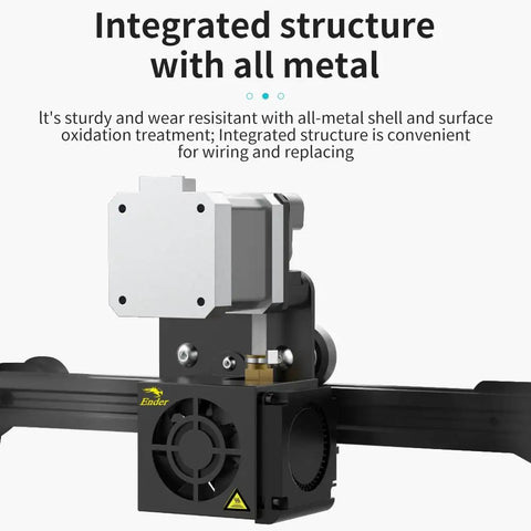 Close-up of Ender 3 Direct Drive Upgrade Kit with 42-40 Stepper Motor Hotend and metal casing for flexible filament printing