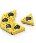 Carbide Turning Inserts for CNC Lathe TCMT090204 Three Thirty Seconds Thick One Sixty Fourth Radius Seven Degree Relief Tin Coated, pack of five