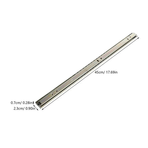 Heavy Duty Side Mounted Ball Bearing Drawer Slides Pair Thickened Cold Rolled Steel Full Extension Cabinet Slide Rails 45cm long