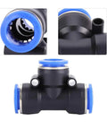 Push To Connect Pneumatic Fittings Kit, 35 Piece 3 Way Tee Union Set With 4mm To 16mm Sizes, Quick Connect Air Hose Connectors