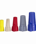 Front view of 100 Piece Color Coded Wire Nut Assortment Kit With Winged Wire Caps Stainless Steel Terminals For Electrical Wiring