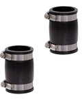 Flexible PVC Pipe Coupling One And A Half Inch For Cast Iron And Plastic Plumbing Connections Leak Proof Elastomeric Fitting Durable 2 Pack
