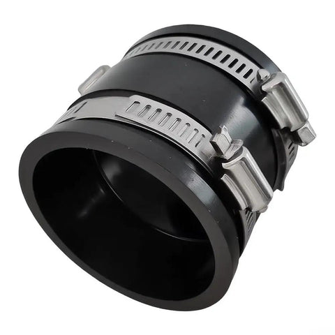 Top Notch Flexible Pipe Coupling Kit For 1 Inch PVC And Rubber Drain Repair Clamps Fast Fix For Leaky Sewer Lines Easy Install Plumbing Connection black 1-inch rubber coupling with metal clamps