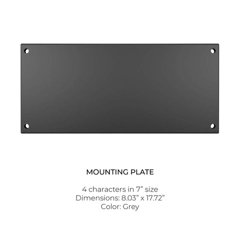 7 Inch Back Plate For Lighted Address Numbers, Rugged Stainless Steel Mount For Four Digits, Charcoal Gray Outdoor Address Solution