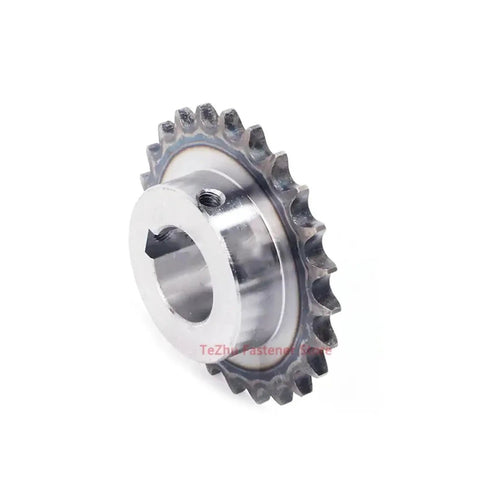 Get Your 1pc Industrial Drive Sprocket Wheel For Steel Chain Gear In 10-14 Teeth Sizes With Bore Options Ranging From 10 To 32mm showing a heavy duty pinion gear from the side.