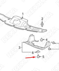 Exploded view of splash shield with 50 Pack Fender Liner Screws For Honda Acura BMW Wheelhouse Splash Shield SEMS Phillips Truss Head Black E Coat Fasteners For Auto Body Replacement Compatible With Accord ILX RDX TL TSX 90114SE0000.
