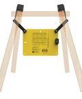 Rear view of AR500 Long Range Gong Kit With Flash Bang Hit Indicator showing wooden frame and rubber straps, 18 x 24 inch target.