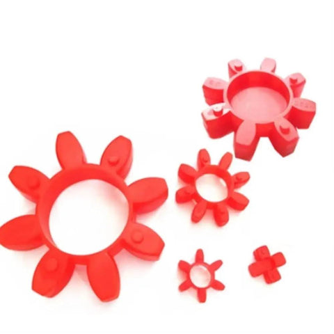 Flexible Coupling Buffer Kit With 5 Jaw Elastomer Elements For Grinding Vibration Damping And Noise Reduction In Mining Or Power Machinery Easy Setup Fits GR10 GR12 GR14 Sizes Perfect Swap red elastomer jaw inserts
