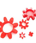 Flexible Jaw Coupling Element Kit With Elastomer Urethane Buffer For Vibration Reduction, multiple sizes in red
