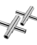 Heavy Duty Folding Socket Wrench Set Featuring Four Precision Cut Openings For Tight Squeezes And Faucet Repair Solid Steel Construction in chrome finish.