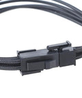 Close-up of Badass 4Pin CPU Male To Female Extension Cable featuring heavy duty nylon jacket and connectors.