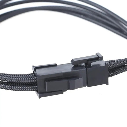 Hella Tough 4 Pin Extension Cable Male To Female 30Cm Nylon Braided Wire Solid 18Awg Gauge with snug fittings close-up