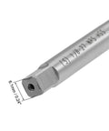 Close-up of 1/8-27 NPS Pipe Tap With 3 Straight Flutes, High Speed Steel Threading Tool showing measurement details
