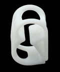 Five Pack Adjustable Plastic Tubing Clamps For 1/4 To 5/16 Inch Tubing Lab Flow Control Hose Clamps Pinch Valve Style Durable White POM Plastic Leak Proof High Clamp Grip, single clamp detail.