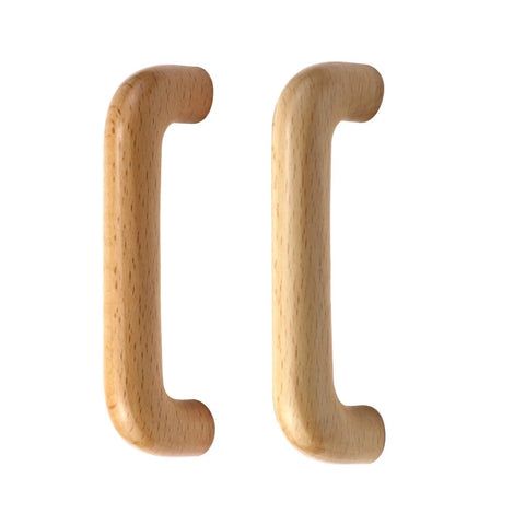 4 Piece Beech Wood Drawer Pulls Set With Clear Wax Finish Bridge Shaped Arched Handles For Kitchen Cabinets Dressers Wardrobes And Cupboards 110mm Total Length 96mm Hole Center Includes Screws