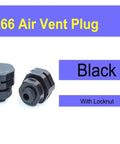 Tough As Nails Heavy Duty Waterproof Nylon Vent Plugs For Machinery And Pipeline Sealing Breathable IP68 Pressure Relief Valve Slick 10 Piece Pack Black M12x15 image showing black PA66 air vent plugs with locknut.