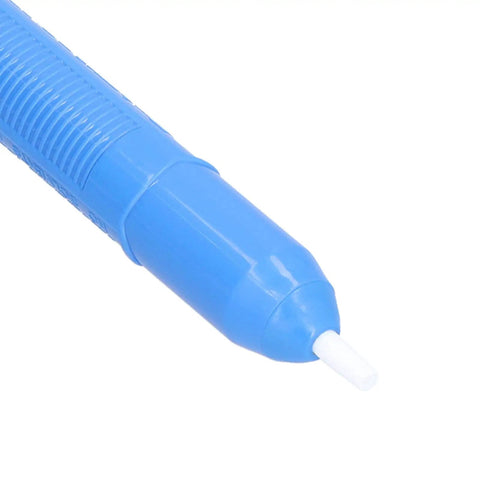 Close-up of blue Desoldering Pump Solder Sucker With Wick Kit Handheld Tin Solder Tool For Electronics Repair 40 cm Hg Suction ABS Body