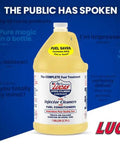 Lucas Oil 1 gallon fuel treatment additive for gasoline and diesel, improves MPG, cleans injectors, boosts power, reduces emissions.