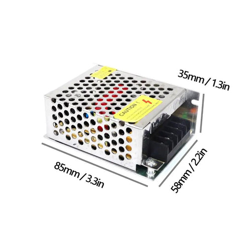 12V 3A Power Supply And LED Driver Converter from AC 100 to 240V to DC 12V with overload, short circuit protection, compact metal case.