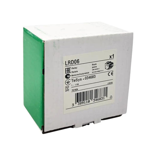 Box of Thermal Overload Relay For Contactor LC1D Series 1-1.6A Adjustable Protection with product label visible
