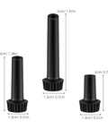Top Notch 9 Pcs E26 Lamp Socket Switch Knob Replacement Plastic Handle Kit, black plastic, 3 sizes shown