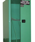 Built Like A Tank 18 Gauge Galvanized Steel Medical Gas Cylinder Storage Cabinet with open self latching doors.