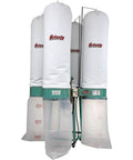 Shop Beast 10 HP Industrial Dust Collector With Heavy Duty 3 Phase Motor And Easy Moving 3 Inch Casters Plus Massive Suction Power To Keep Your Workspace Spotless In Tough Black Paint, featuring four collection bags.