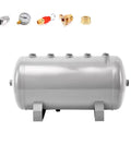 Heavy Duty Carbon Steel Air Reservoir Tank 6.3 Gallon Portable Storage Container With Fittings High Pressure Vertical Design side view