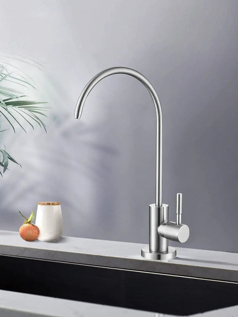 Lead Free Reverse Osmosis Drinking Water Faucet Features Slick High Gooseneck Design For Kitchen And Bar Sinks Brushed Nickel Finish