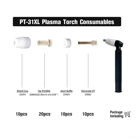 Pro Grade Plasma Electrode Tip Kit 0.96mm For ESAB PCM-500i PT-31XL Torch, Compatible With POWERCUT 650 And HandyPlasma 550, 50Pcs displayed