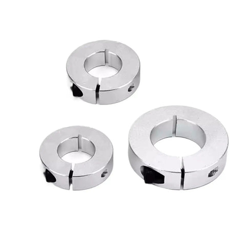 Straight Up Reliability Aluminum Shaft Collar Locking Sleeve Open Type Fixed Ring For Shafts One Piece Anodized Aluminum Durability Works Great On Drive Shafts Gearbox Assemblies Motor Bases Secure Size 16 To 35 Reliable Rock Solid Locks Never Fail. trio of anodized aluminum shaft collars for 16-35mm shafts
