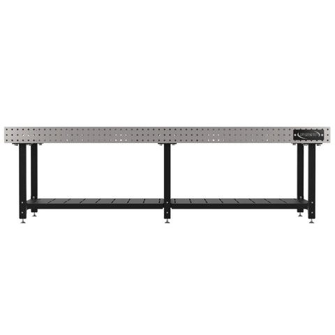 Hella Tough Heavy Duty Welding Fixture Table 120 By 48 By 36 Inches with steel frame and precision laser cut holes.