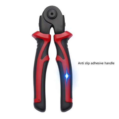 Multipurpose Wire Strippers And Crimping Pliers With Quick Change Heads for DIYers And Home Pros, ergonomic grip, red and black