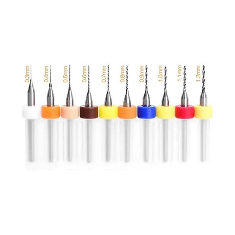 Pro Grade Precision Drill Bit Set for CNC Lathe and PCB Projects, Mini Twist Bits from 0.3mm to 1.2mm with colored rings