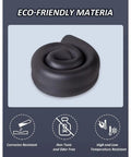 Foam Pipe Insulation Tubing 1 Inch ID 6 Ft Long Self Extinguishing Black Foam Tube coiled on grey background, eco-friendly material label